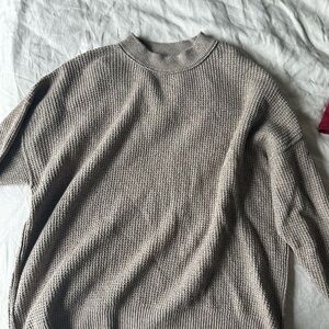 Aerie Textured Knit Sweater in Beige